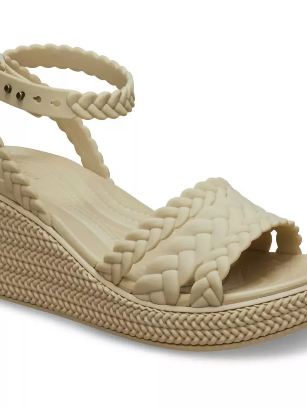 NWOT Crocs Brooklyn Woven Wedge in Chai sz 8